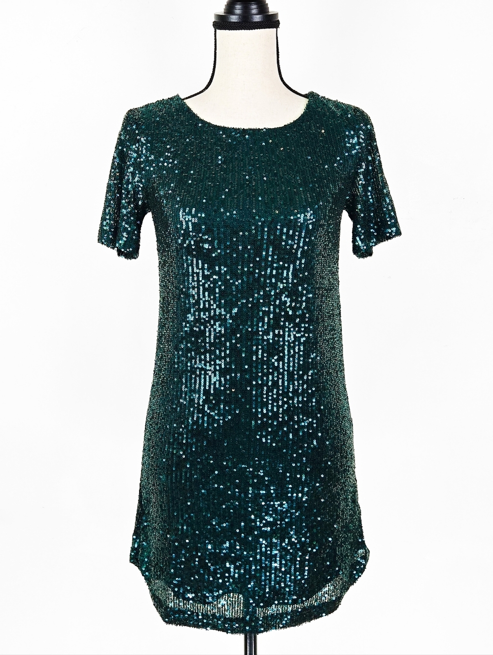NWT Steve Madden Deep Teal Sequin Tunic Dress